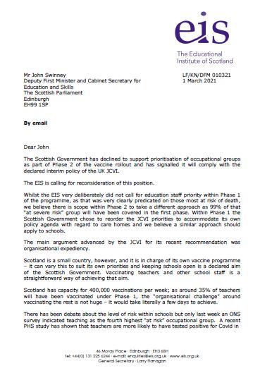 Letter to DFM