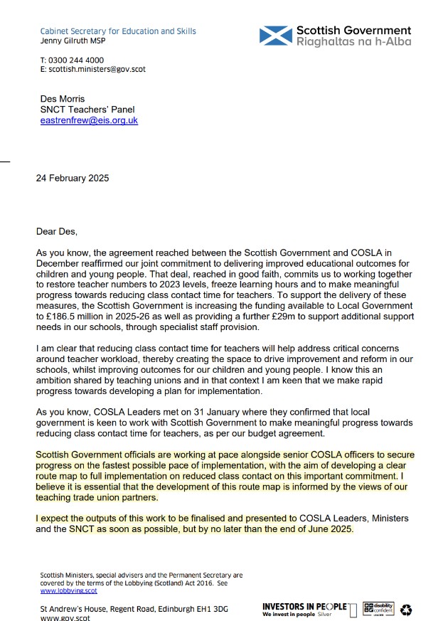 Letter from the Cabinet Secretary