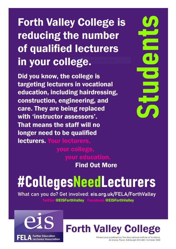 Forth Valley college student leaflet
