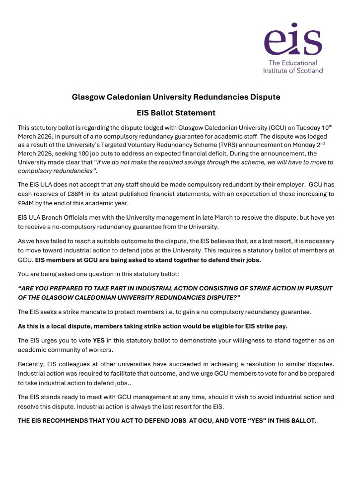 GCU Ballot Statement